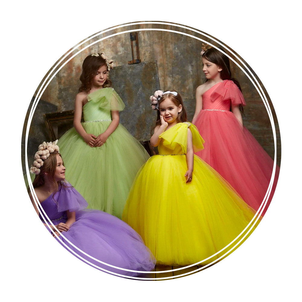 Flower Girl Long Princess Dress Vintage Lace Maxi Gown Kids Formal