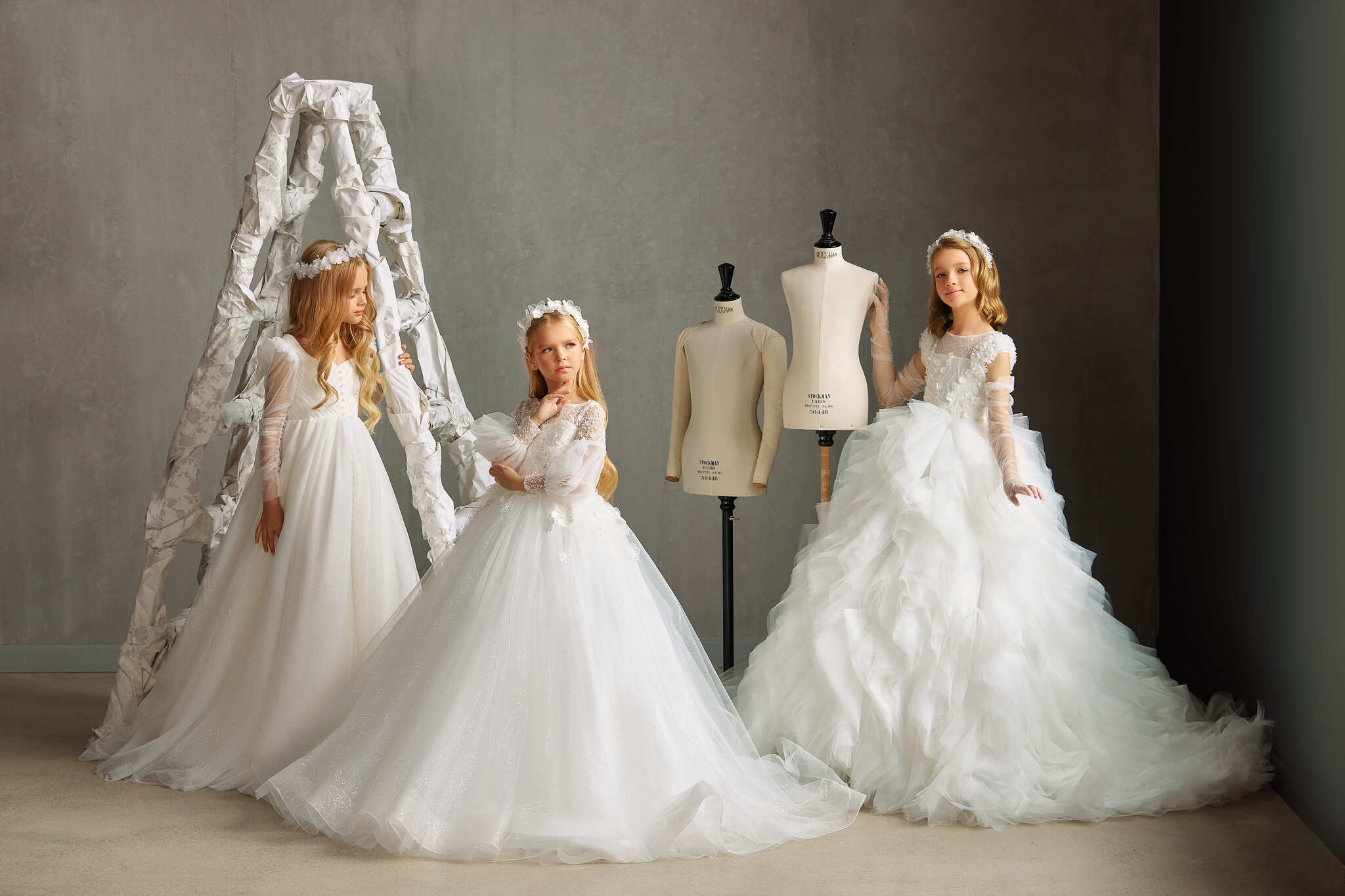 New White Dress Stylish Elegant Little Girls Sleeveless Birthday