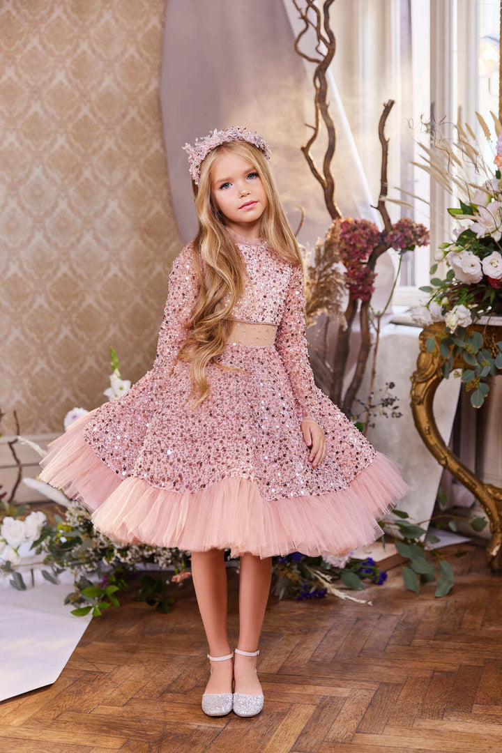 Birthday Dresses: Pink Sequin Sparkly Dress for Girls - Mia Bambina Boutique