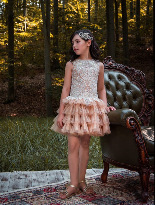 open lace back dress Long Tutu Dress Black main image 1