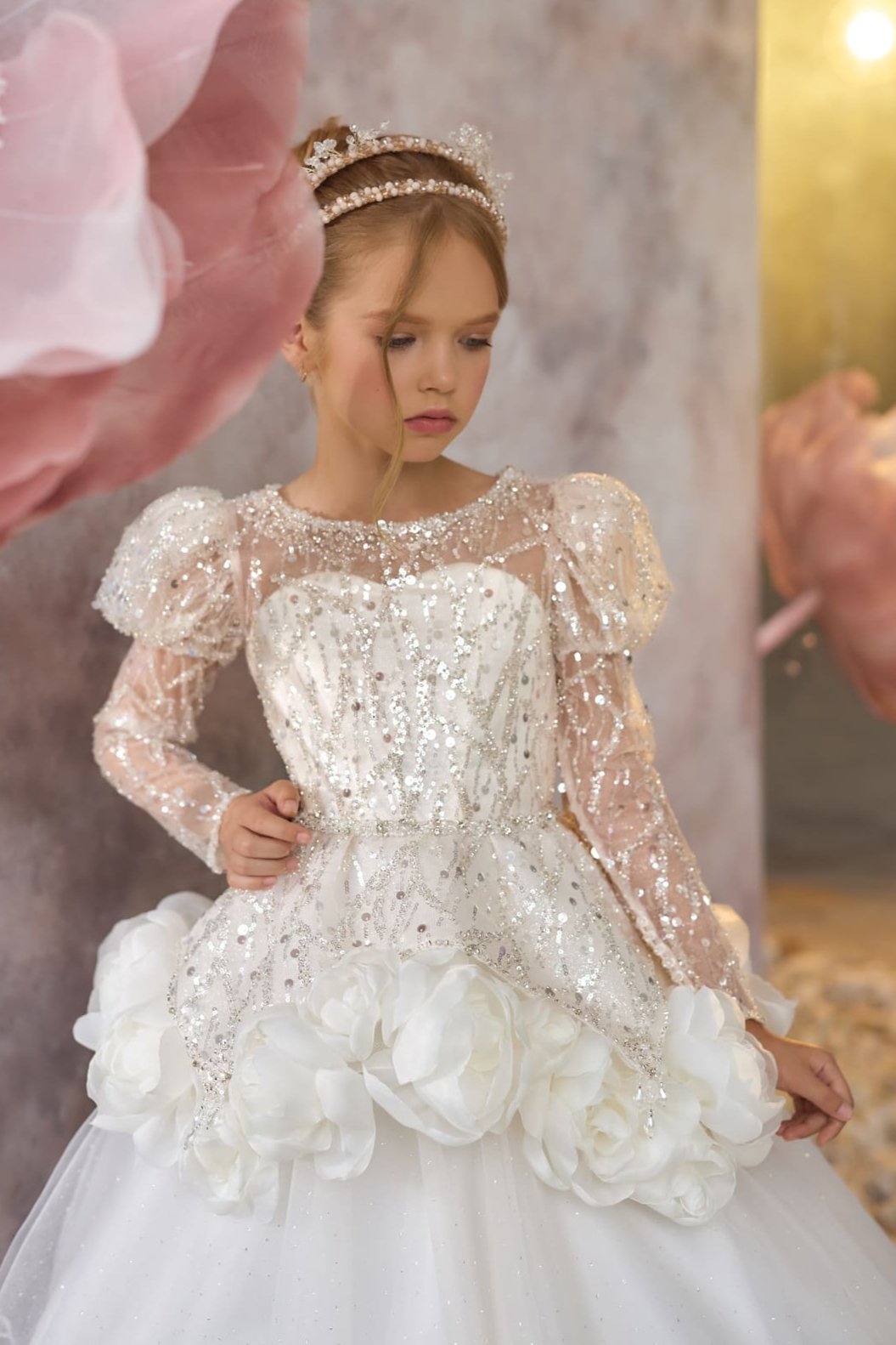 Sparkling Diamond First Communion Dress – Mia Bambina Boutique