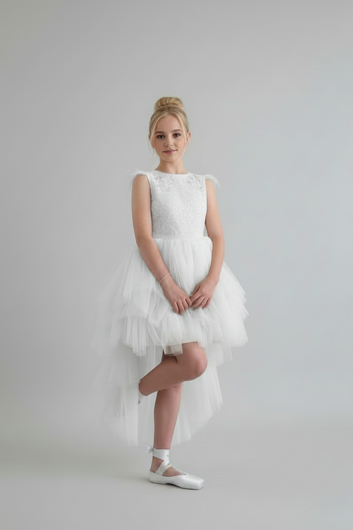 Barbara Ivory High-Low Dress 6 Years / Ivory