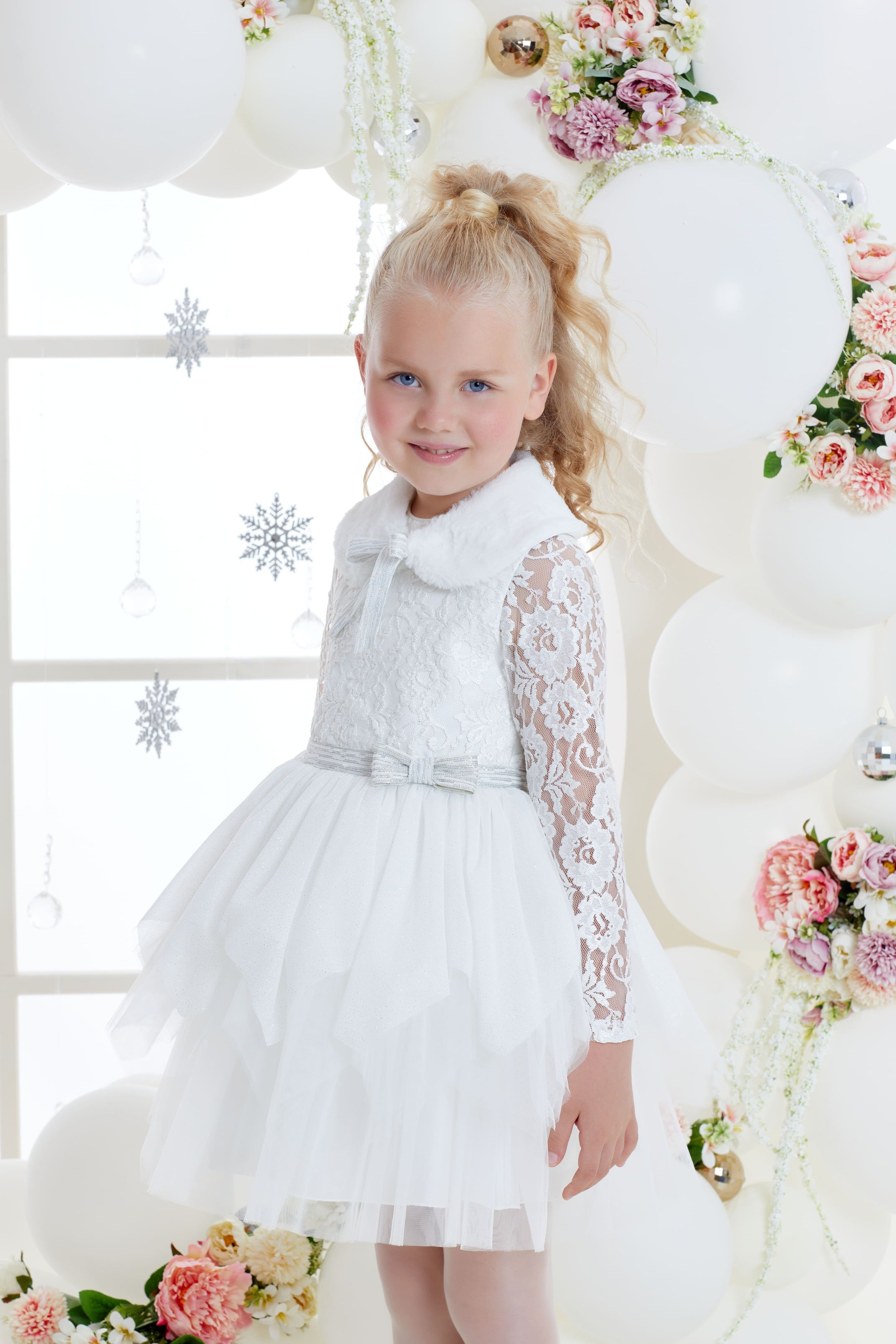 Buy Anabel Girls White Party Dress