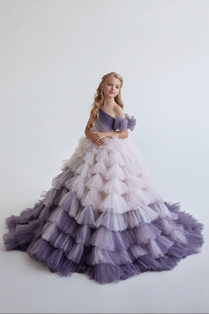 luxury dress rental Lavender Ombre Couture Pageant Dress Rental