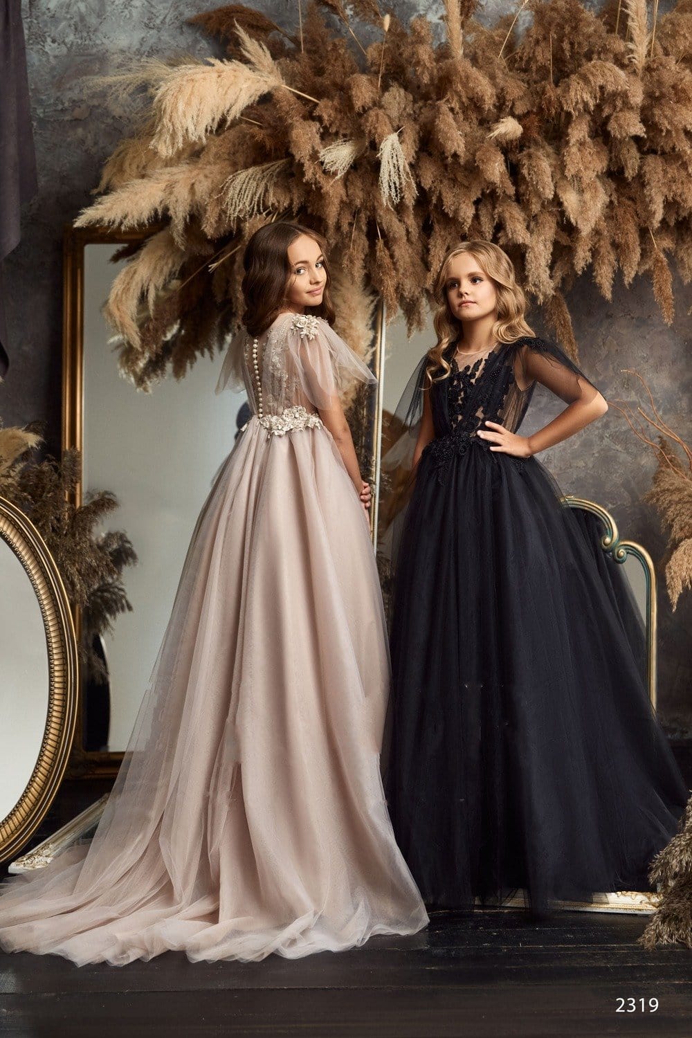 L2319 Cappuccino Black Prom Dress for 8th Grade Pre-Order Size 9-10 / Cappuccino