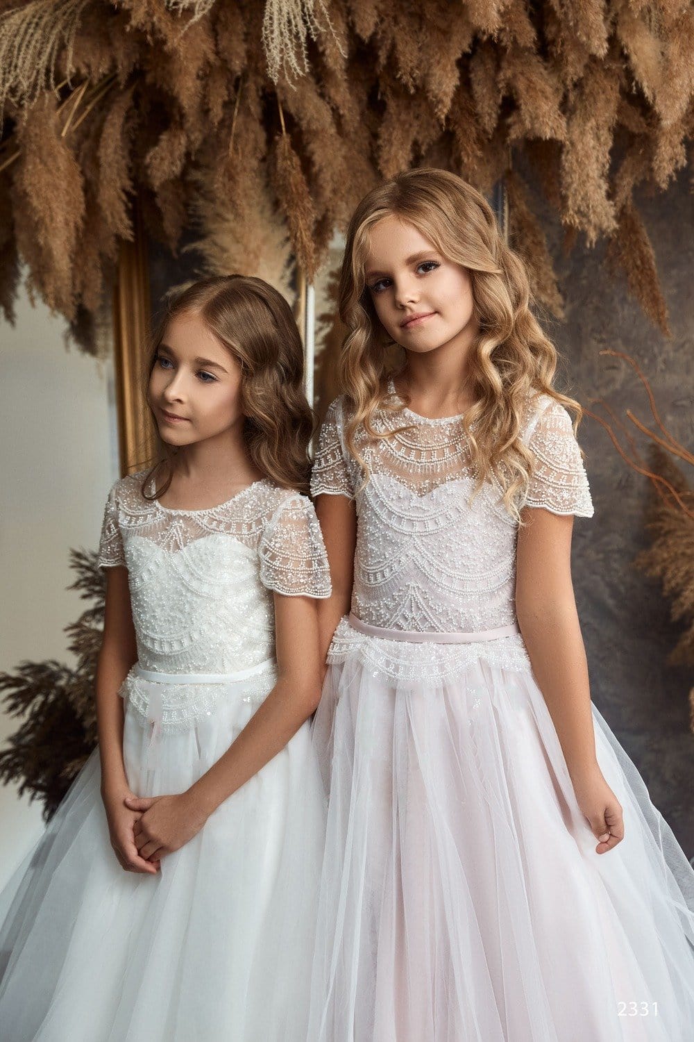 Short Sleeve Embellished Communion Dress Pre-order Size 3T-4T / Ivory Short Sleeve Embellished Communion Dress Pre-order Size 3T-4T / Ivory
