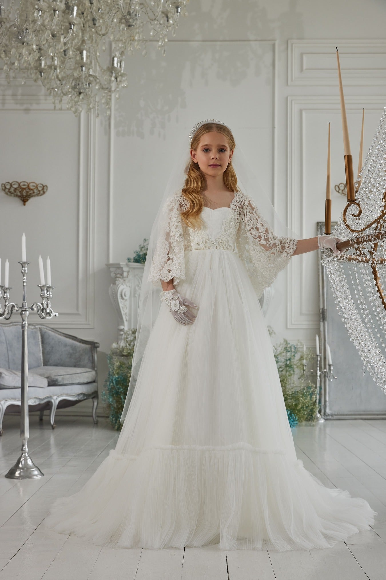 Long Sleeve First Communion Dress – Mia Bambina Boutique