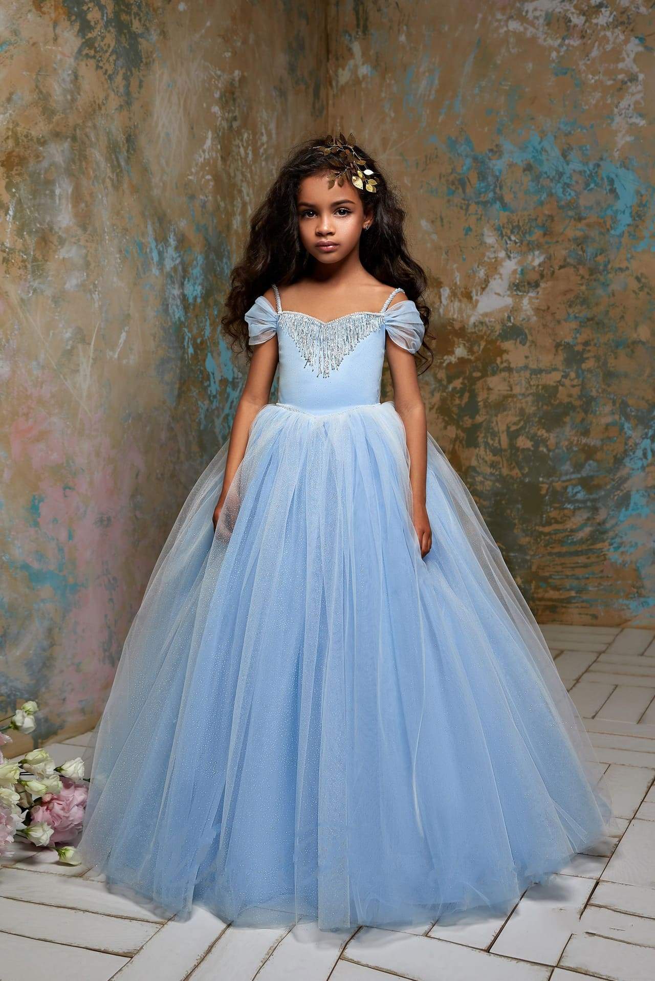 First Birthday Cinderella Dress Baby Girl Blue Baby Fairy Princess