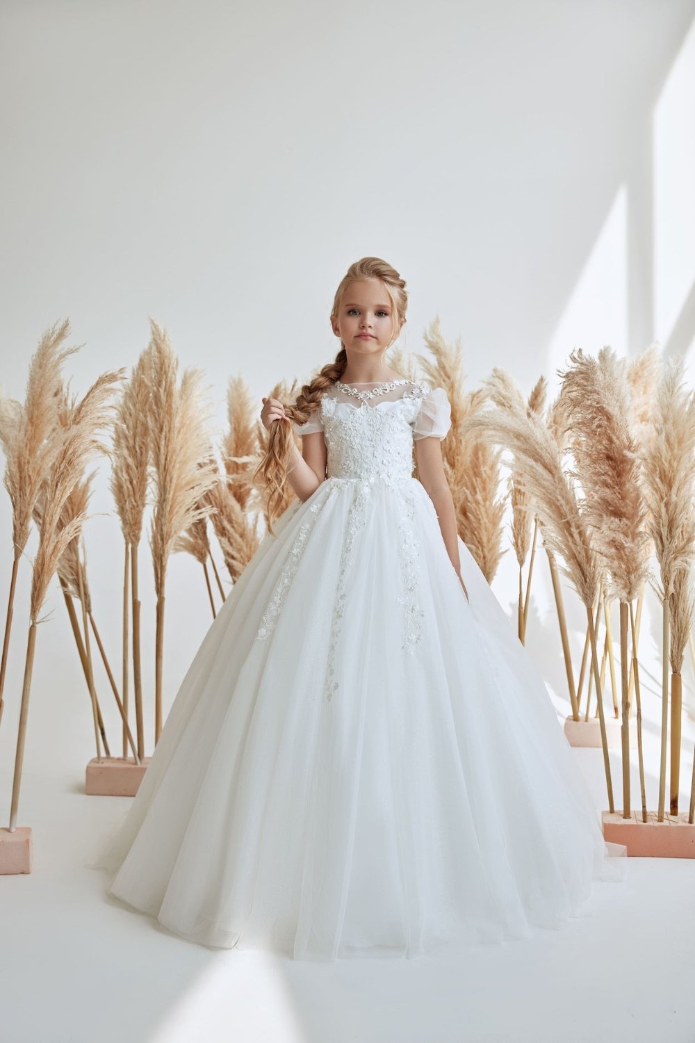 White Tulle Girl Dress First Communion Weddings 12 Years White Tulle Girl Dress First Communion Weddings 12 Years