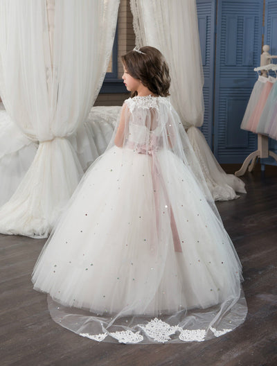Niagara Flower Girl Dress with Cape