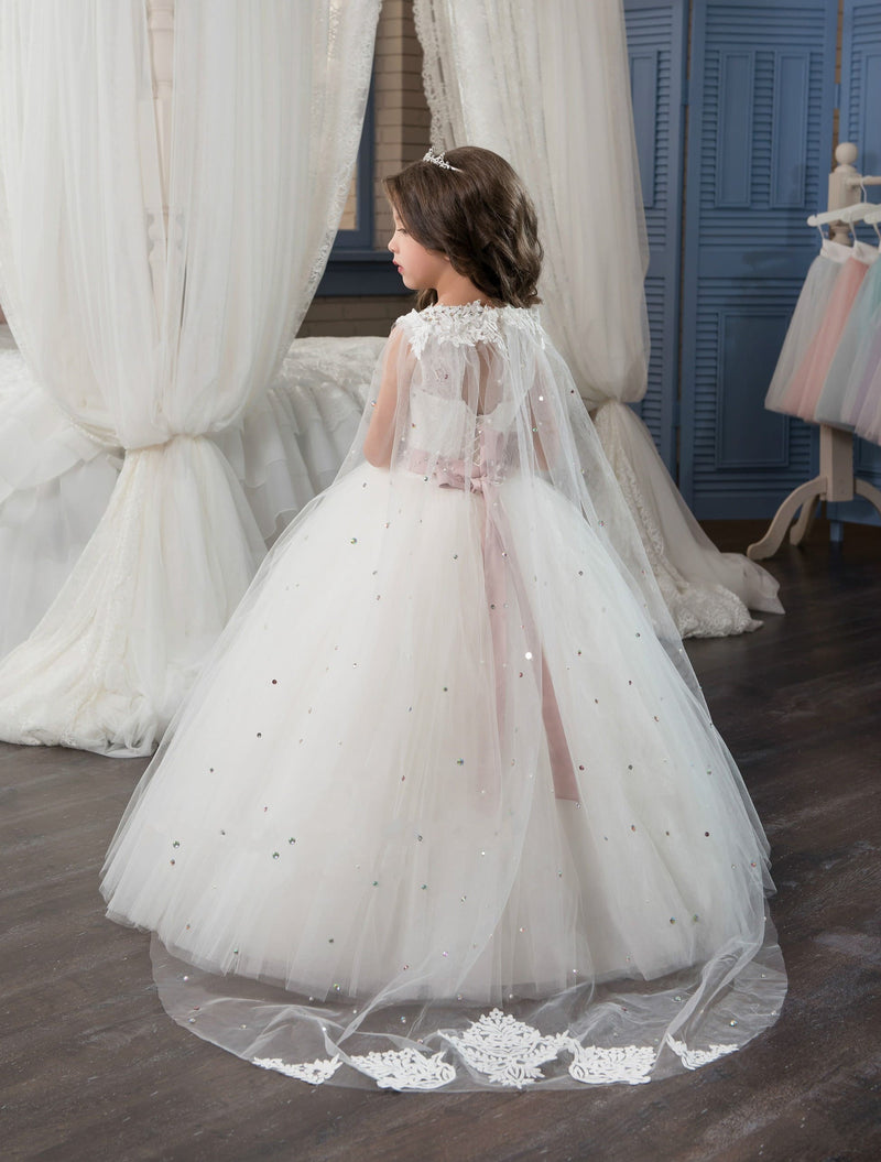 Niagara Flower Girl Dress with Cape