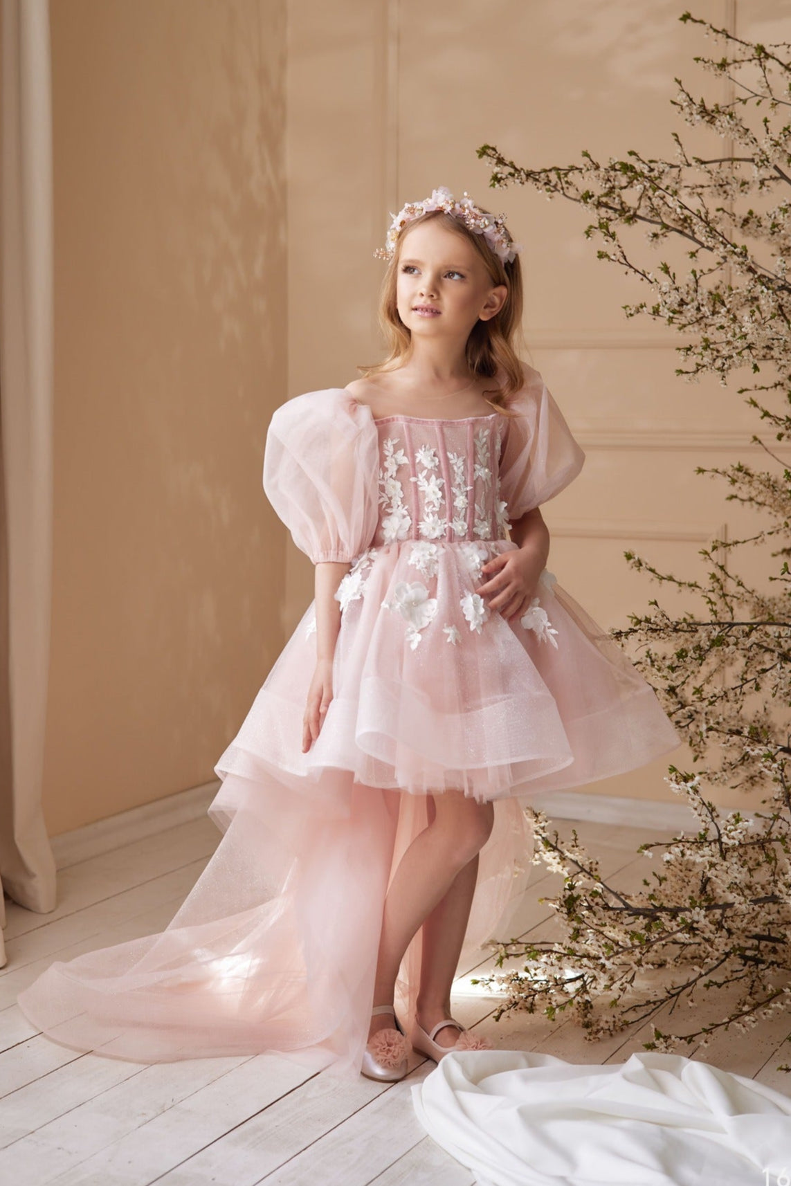 Flower Girl Dresses: Galiano High-Low Flower Girl Dress - Mia Bambina Boutique