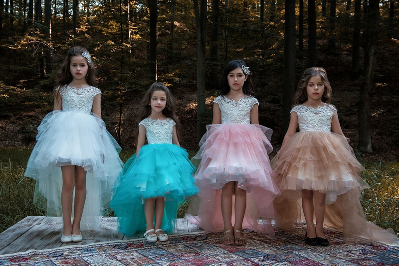 Pageant Dresses: Hollywood High-Low Flower Girl Dress - Mia Bambina Boutique