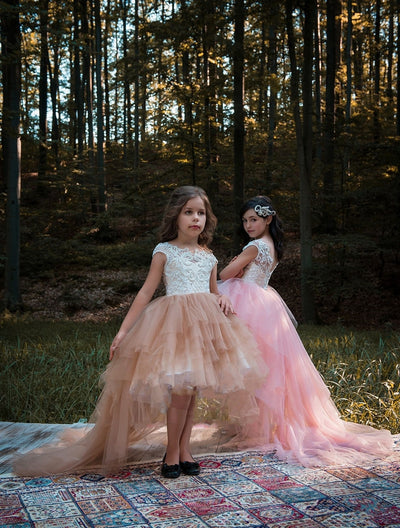 Pageant Dresses: Hollywood High-Low Flower Girl Dress - Mia Bambina Boutique