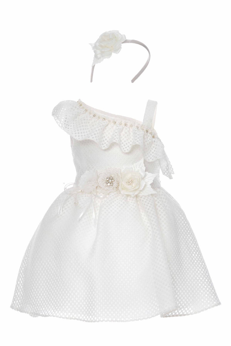 Ruffle Shoulder Toddler Dress for Special Occasions