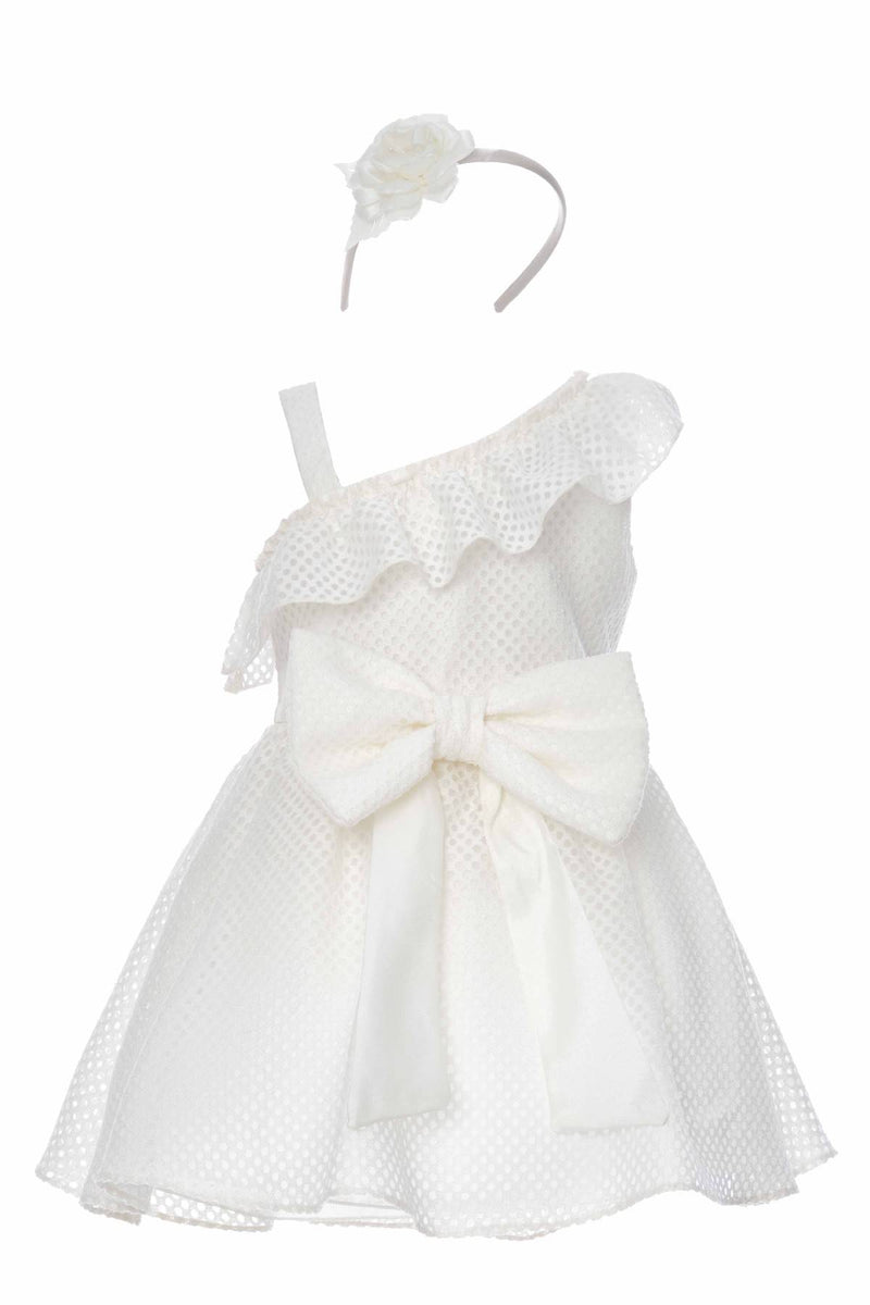 Ruffle Shoulder Toddler Dress for Special Occasions