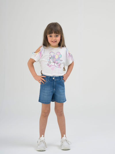 Unicorn Girls Shorts Outfit With T-shirt