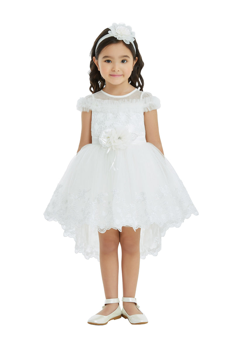 Lace High-Low Baby Dress  in Size 6-18 Months/Ivory