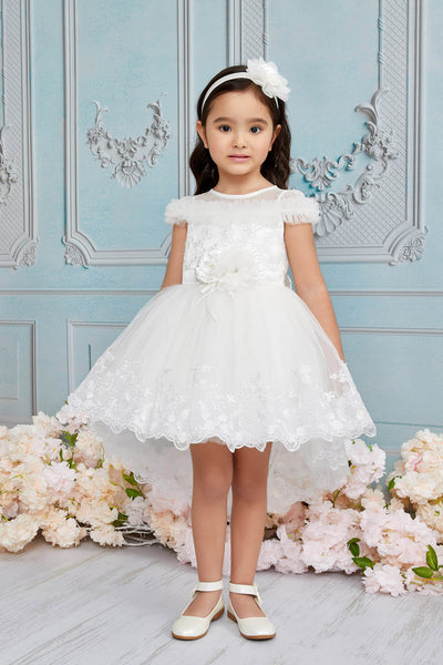 Lace High-Low Baby Dress  in Size 6-18 Months/Ivory