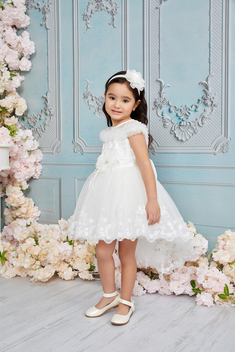 Lace High-Low Baby Dress  in Size 6-18 Months/Ivory