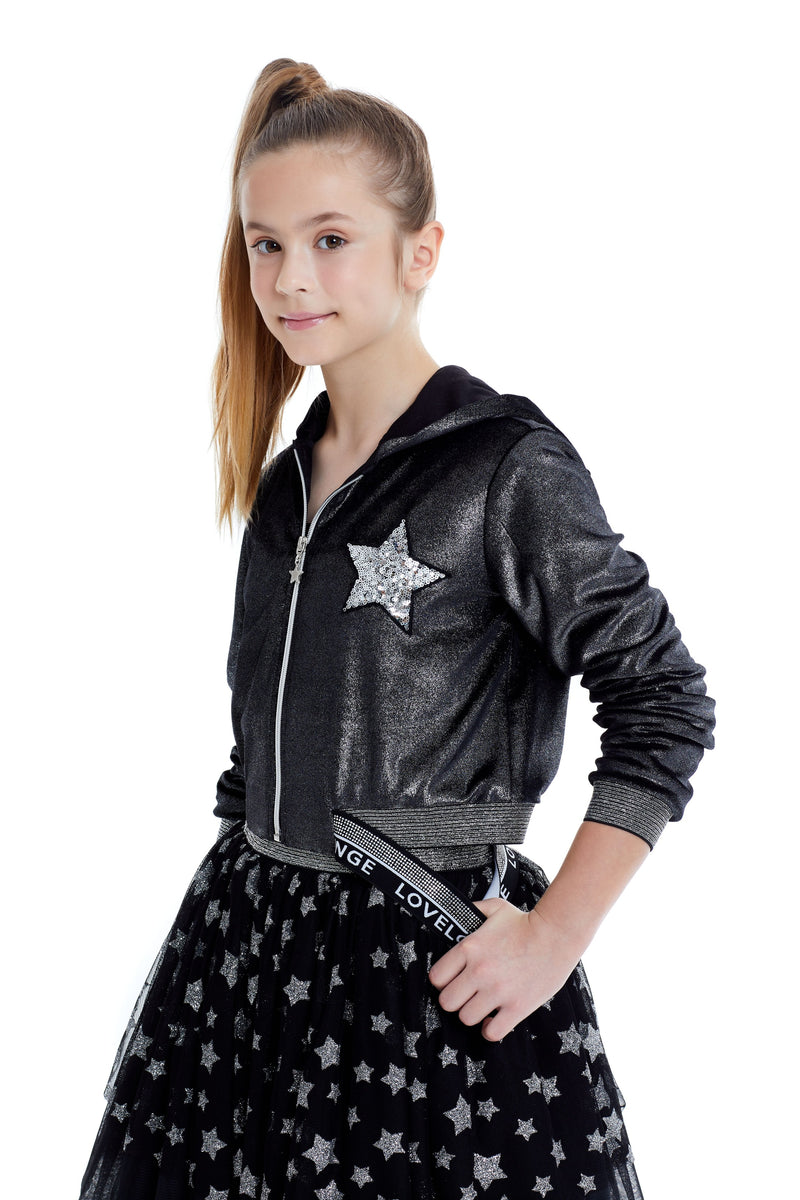 Two Piece Bomber and Skirt Set for teen girl