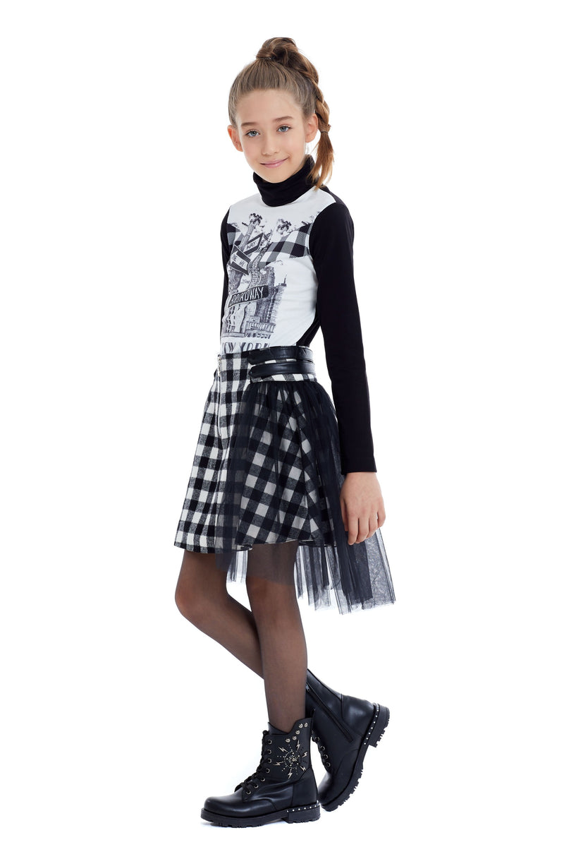 Two Piece Long Sleeve and Skirt Set for teen girl