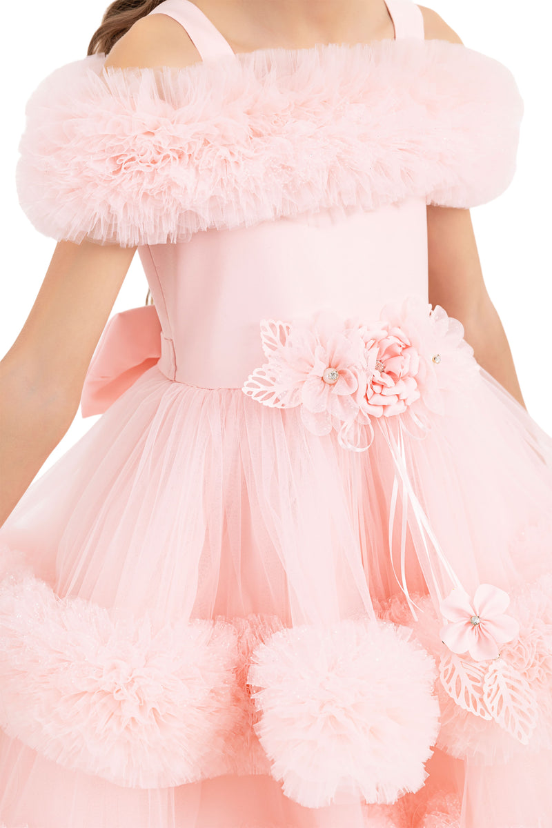 Girls Pink Ruffle Dress