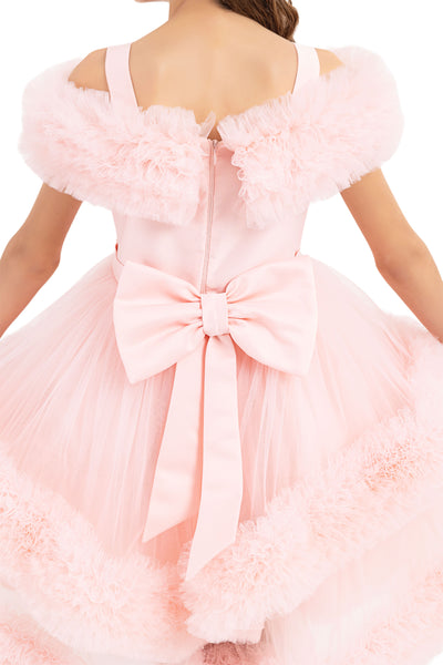 Girls Pink Ruffle Dress