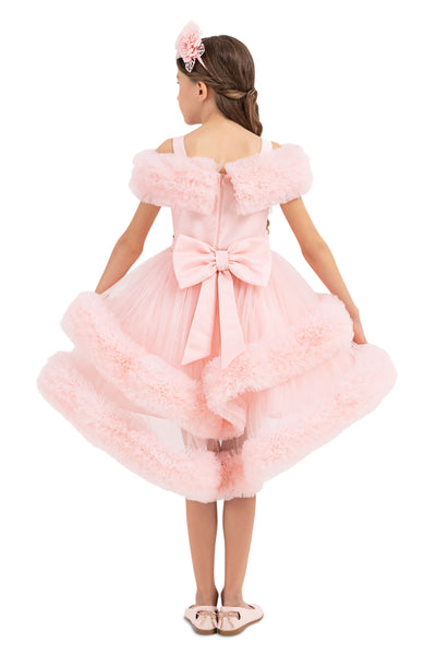 Girls Pink Ruffle Dress