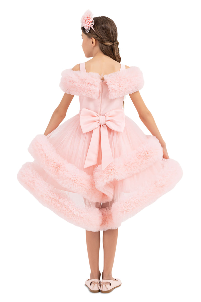 Girls Pink Ruffle Dress