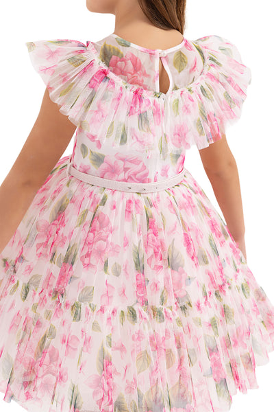 Girls' Garden Rose Dress with Ruffles, Sizes 4T-8