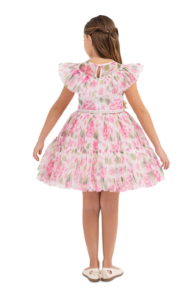 Girls' Garden Rose Dress with Ruffles, Sizes 4T-8