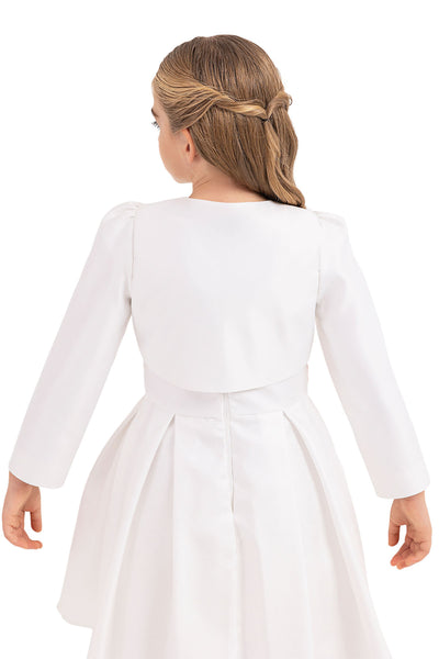 Girls Bolero Jacket in Ivory with long Sleeves