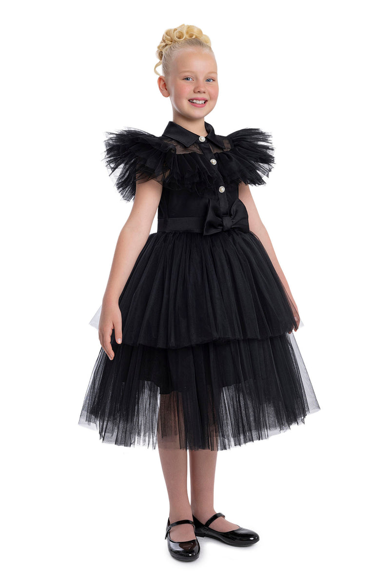 Wednesday Inspired Girls Black Dress 11 Years / Black Wednesday Inspired Girls Black Dress 11 Years / Black