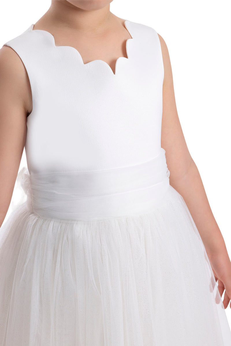 Tulle Maxi Dress in Off White for Girls in Sizes 8-12