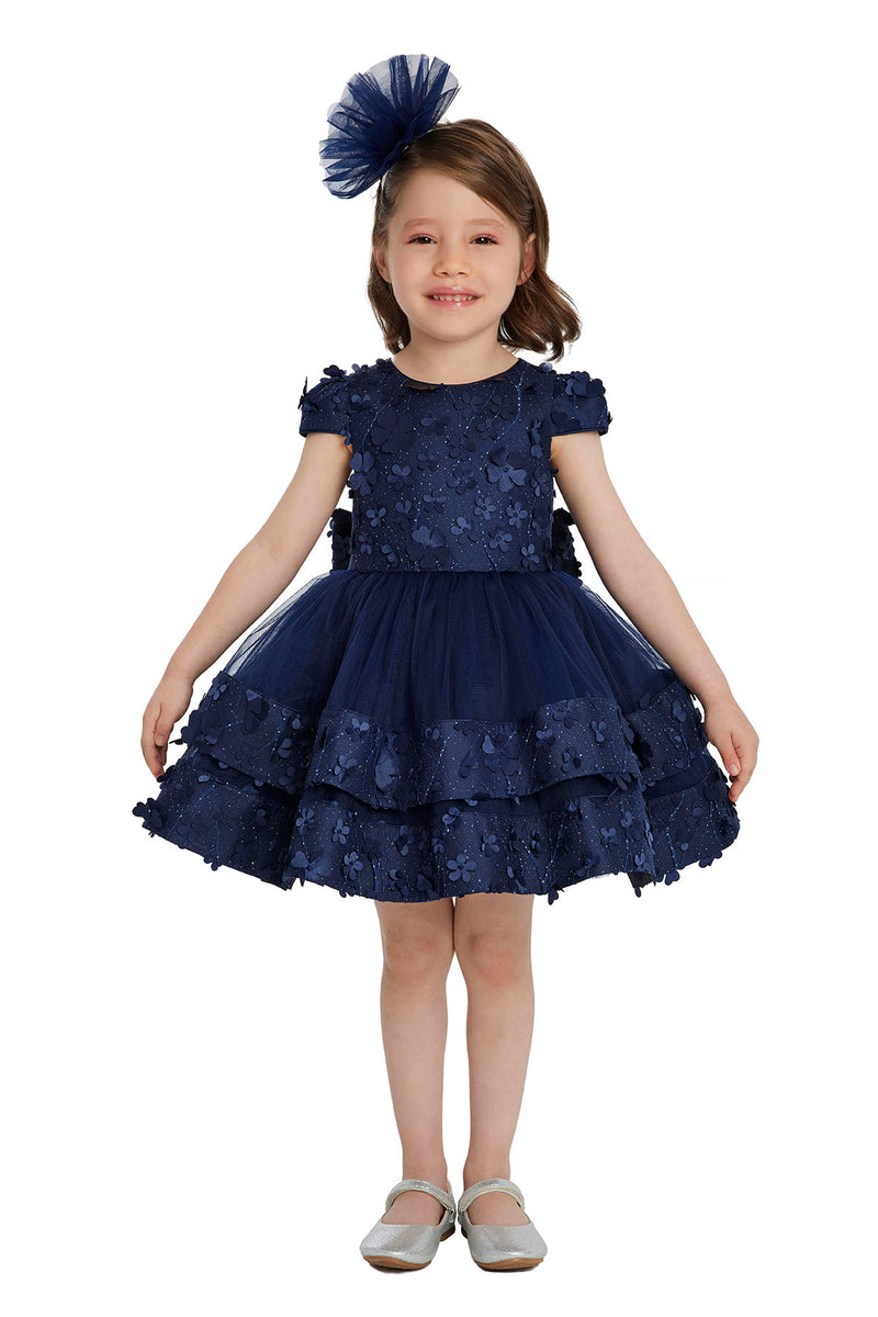 Christmas dress: Navy Blue Dress for Baby Girl - Mia Bambina Boutique