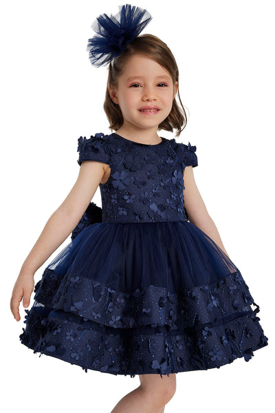 Christmas dress: Navy Blue Dress for Baby Girl - Mia Bambina Boutique
