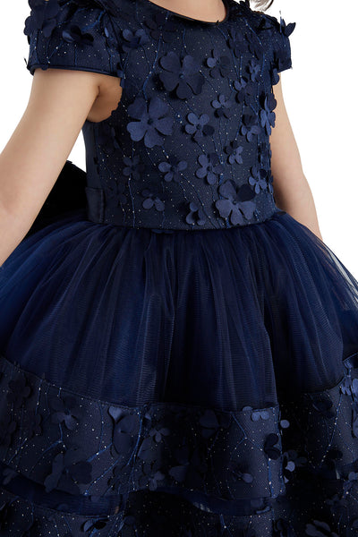 Christmas dress: Navy Blue Dress for Baby Girl - Mia Bambina Boutique