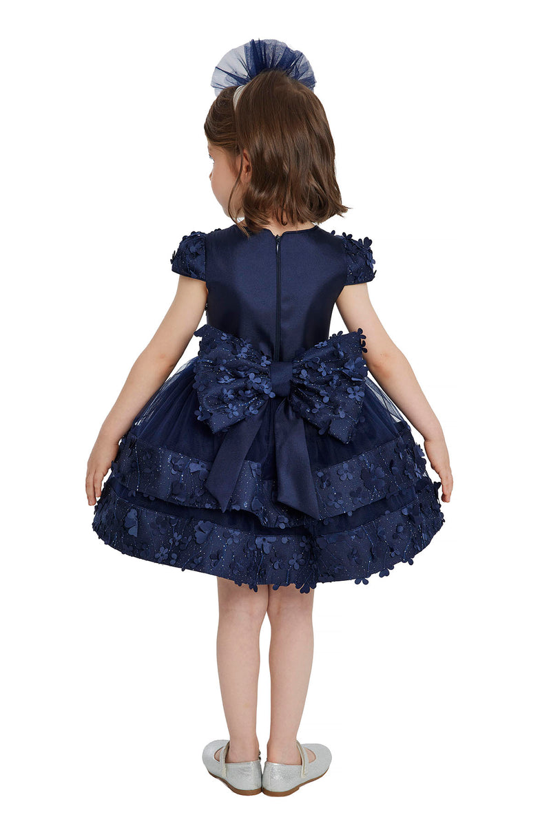 Christmas dress: Navy Blue Dress for Baby Girl - Mia Bambina Boutique