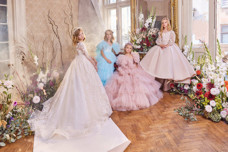 Girls Princess Ball Gown long sleeves