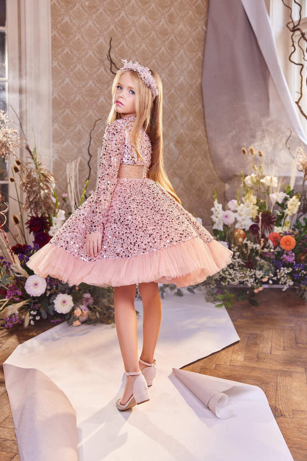 Birthday Dresses: Pink Sequin Sparkly Dress for Girls - Mia Bambina Boutique