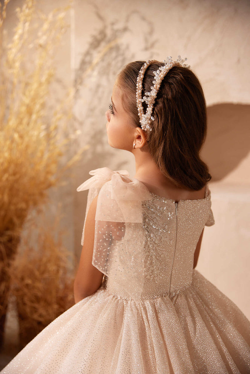 First Communion Dresses: 3612 Charming Communion Dress with a Bow Detail - Mia Bambina Boutique