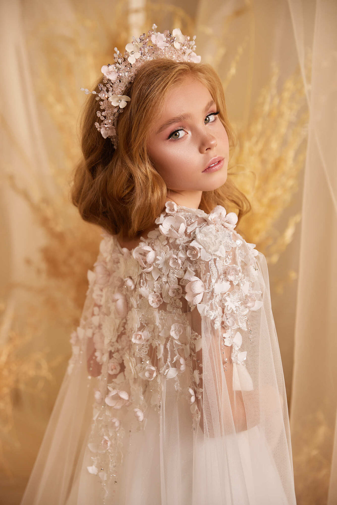 Buy London Flower Girl Dress with a Lace Cape