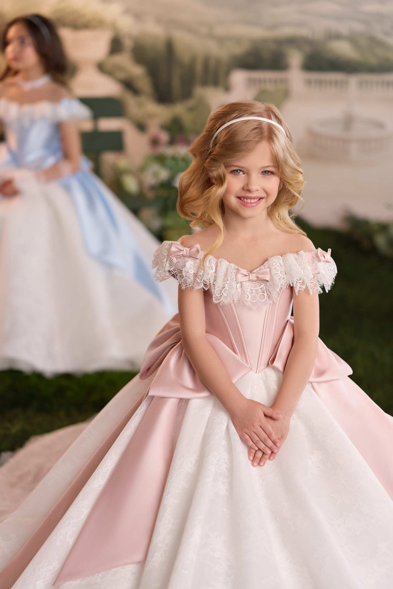 Flower Girl Dresses: Celinora Rose Vintage Lace First Communion Dress - Mia Bambina Boutique