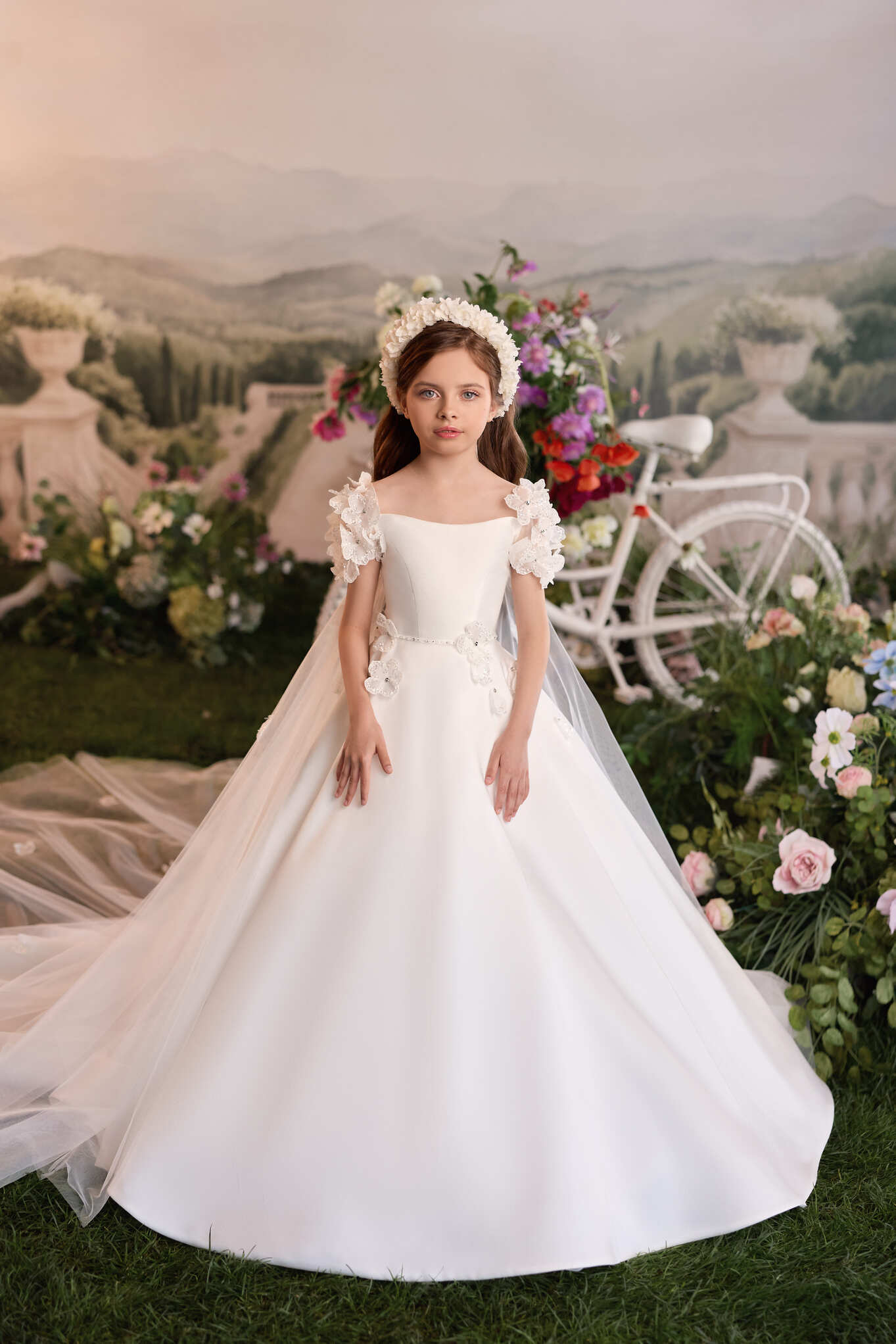 Flower Girl Dresses: Noélie Grace Cathedral First Communion Dress - Mia Bambina Boutique