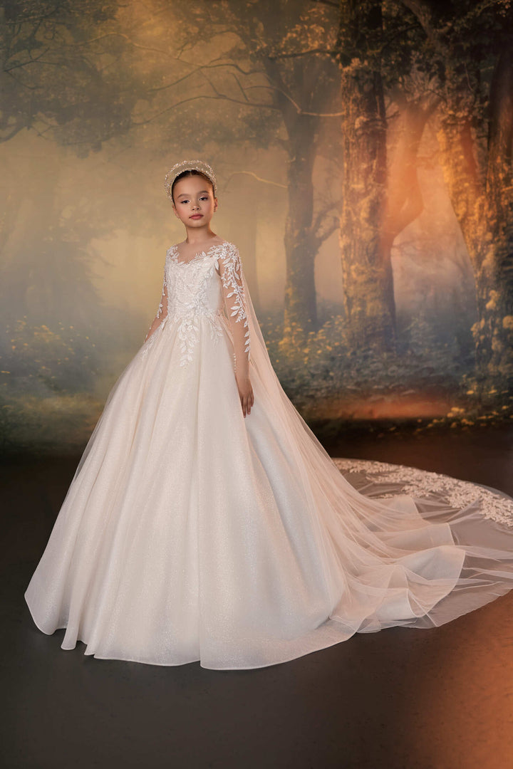 Flower Girl Dresses: Anaïs Royale Luxury Communion Ball Gown - Mia Bambina Boutique
