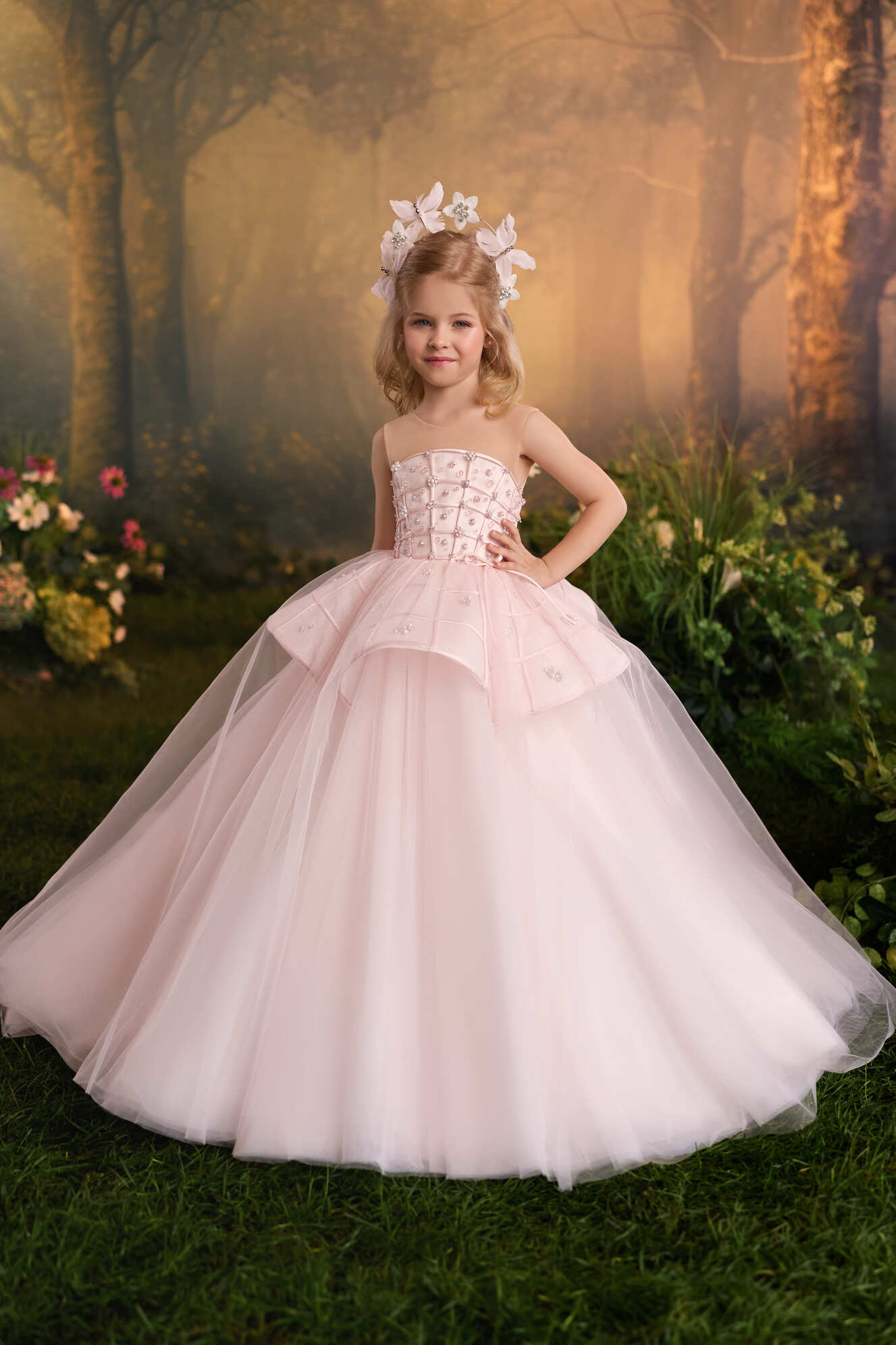 Mia Bambina Couture 2027 Colette Rosée pink birthday gown for girls