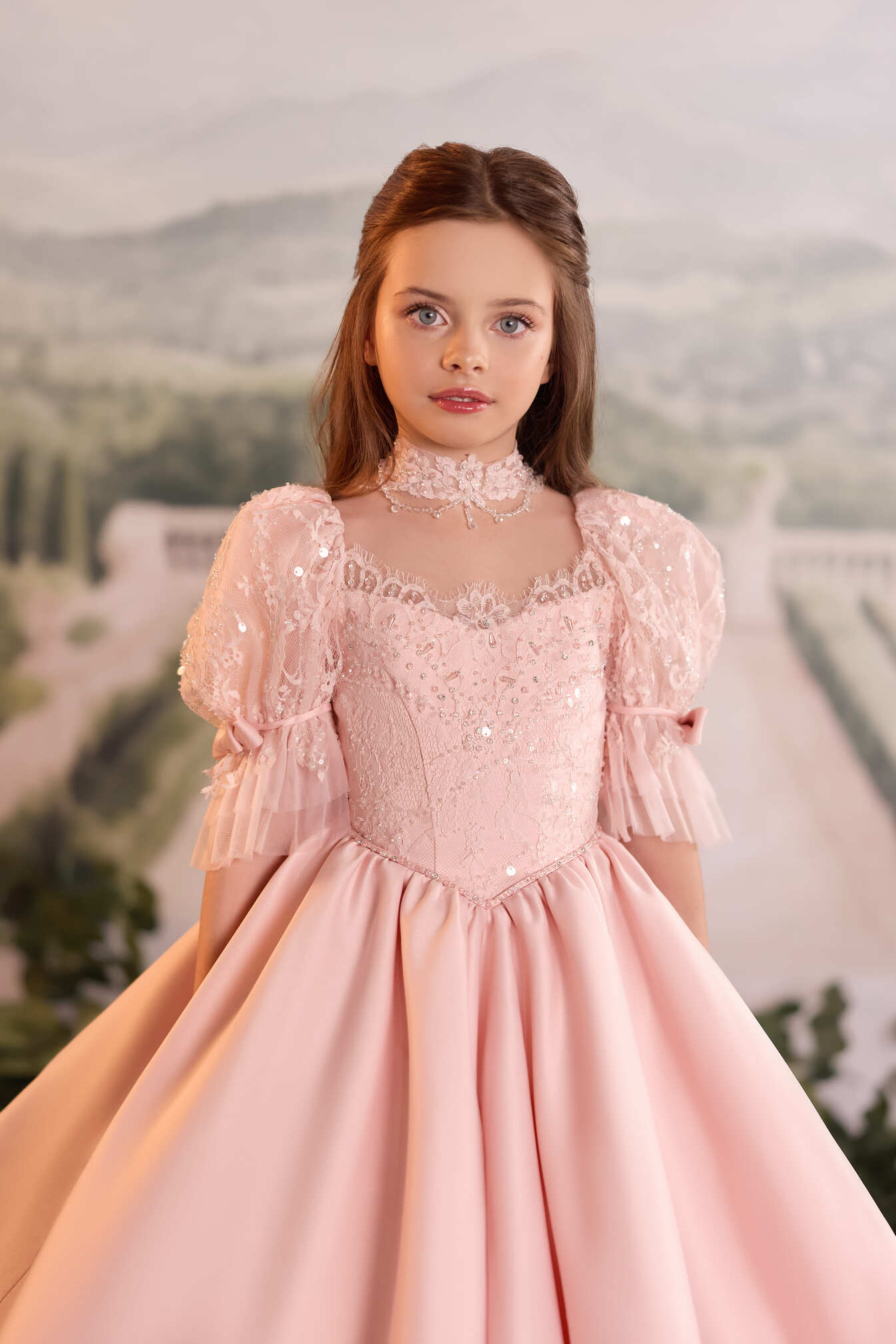 Flower Girl Dress: Estelle Rosée Flower Girl Dress - Mia Bambina Boutique