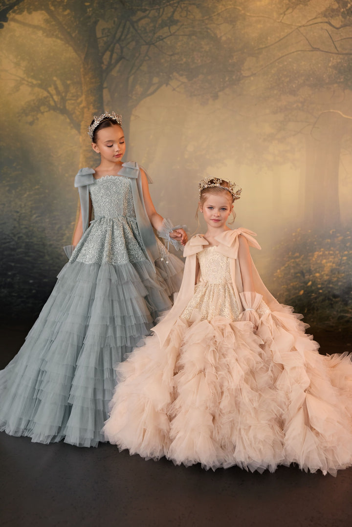 Mia Bambina Couture 2027 Océane Mist blue couture pageant gown for girls