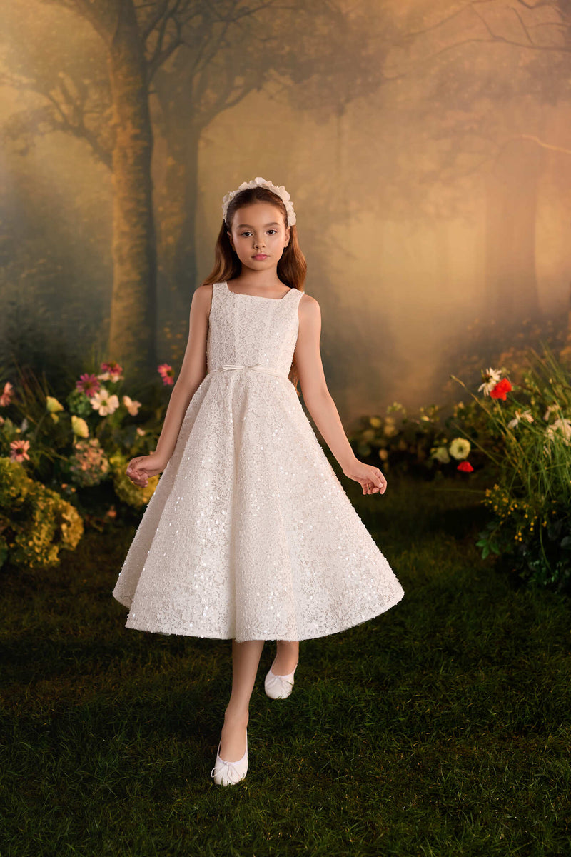 white confirmation dress Claudette Pearl Tea Length Sweetheart | Dimitra Designs Size:20 32/33 This dress has a Type_Dressers & Armoires